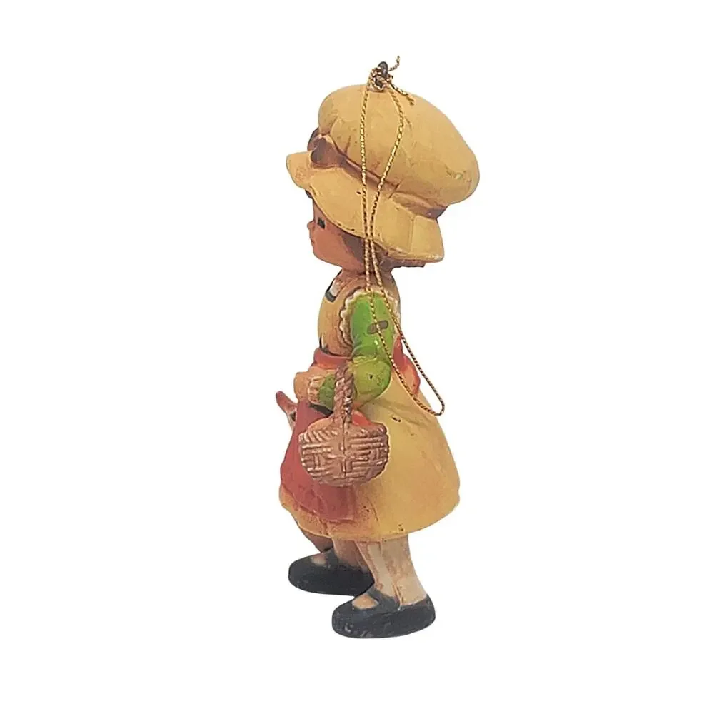 Vintage 1983 Bradford Novelty Just For You Goose Girl Christmas Ornament 3.5